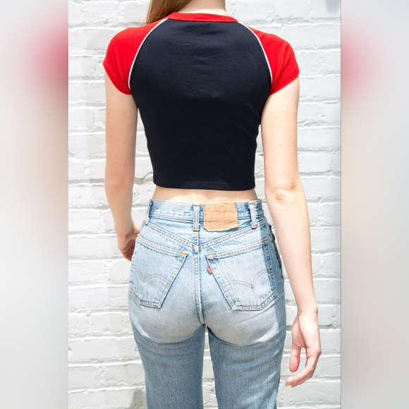 SOLD Brandy Melville Red navy white bella top - Picture 3 of 9